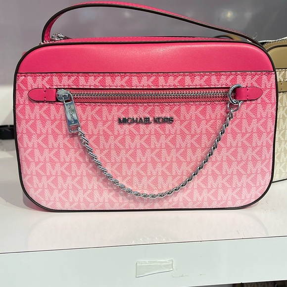 Michael Kors Jet Set Item Large Ombré EW Signature ZP Chain XBody Logo Crossbody - Picture 6 of 14